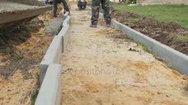 Mtsensk, Rusya Federasyonu 23 Mayıs 2017 Editörden - inşaat, yaya bölgesi - yeniden inşası kaldırım.