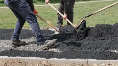 Yaya bölgesi Asfalt döşeme.