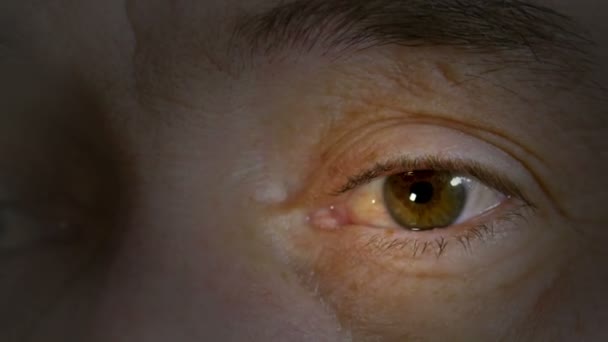 Partes del cuerpo humano. Primer plano del ojo humano — Vídeo de stock