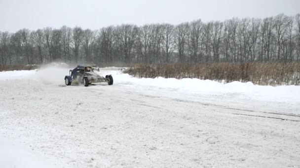 20 januari 2018 Ryssland, Orel - autocross, buggies maskiner — Stockvideo