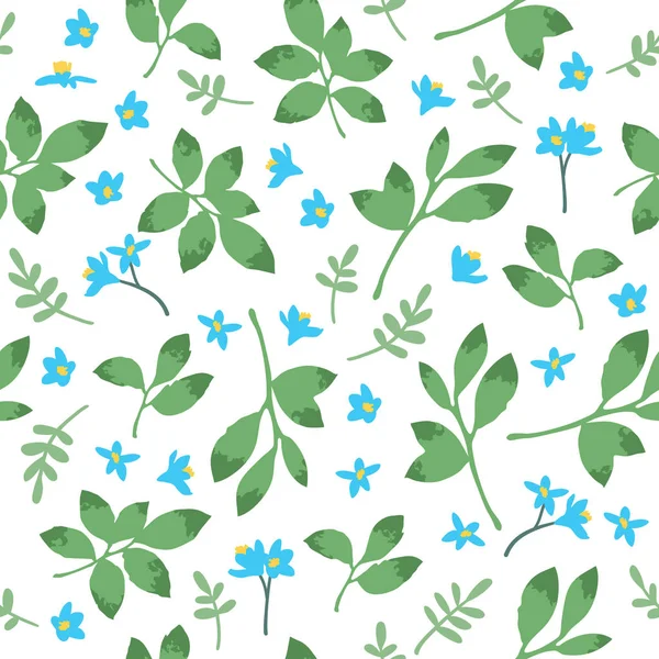 Vektornahtloses Blumenmuster. Hintergrund mit Blumen und Blättern. — Stockvektor