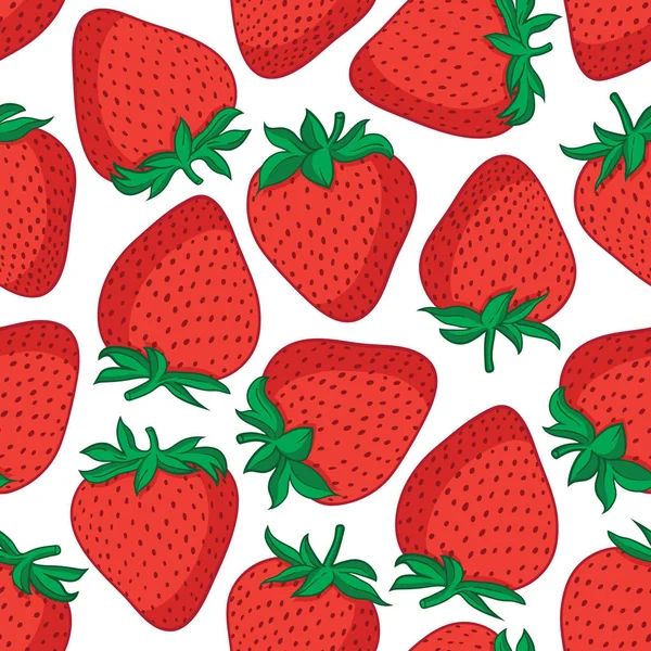 Vector naadloos patroon met aardbeien. Grafisch gestileerde tekening. — Stockvector