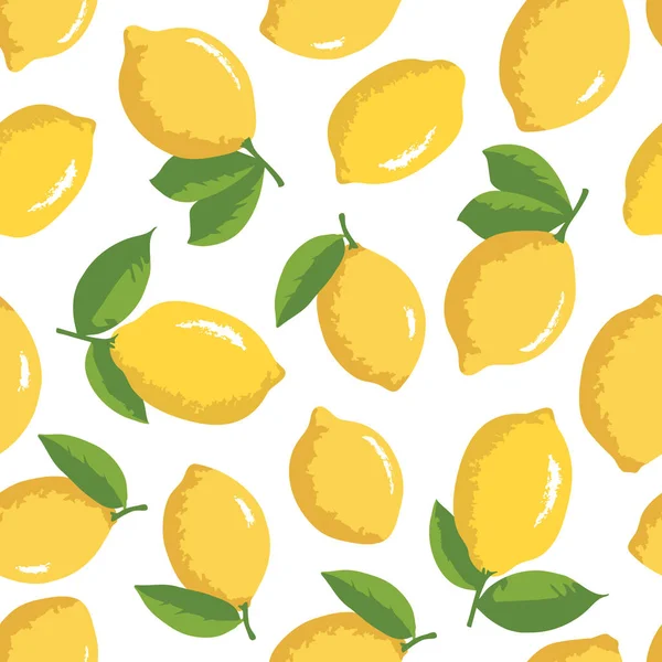 Patrón de verano vectorial con limones. Diseño de textura sin costuras . — Vector de stock