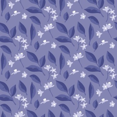 Vektörsüz çiçek deseni. Çiçek ve yapraklı arka plan.