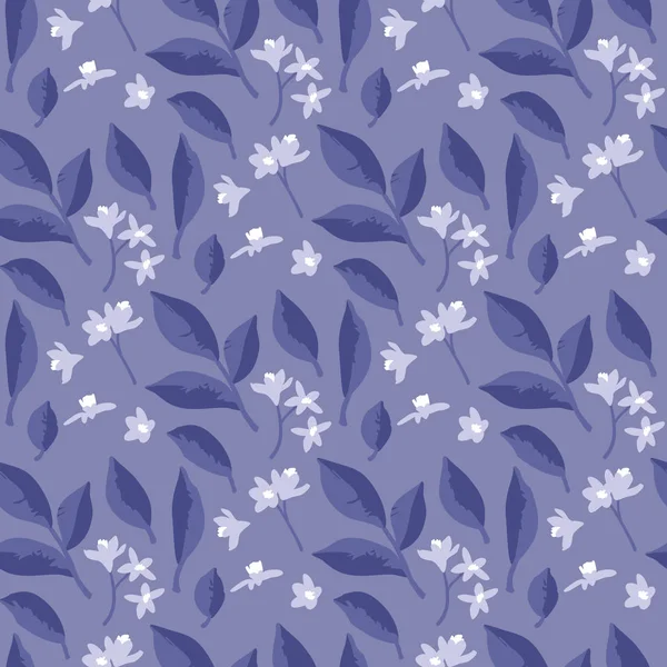 Vector seamless floral pattern. Background with flowers and leaves. — Stock Vector