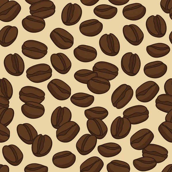 Διάνυσμα αδιάλειπτη μοτίβο με κόκκους καφέ — Διανυσματικό Αρχείο