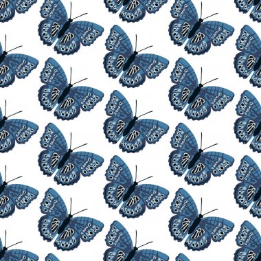 Vektör parlak kelebekler ile seamless modeli. Doku tasarım el çekilmiş