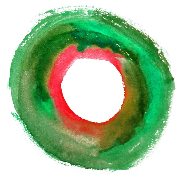 Rund akvarell ram, cirkel form isolerad på vit bakgrund. Handgjord teknik. — Stockfoto