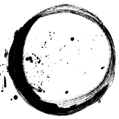 Black brush stroke in the form of a circle. Drawing created in ink sketch handmade technique. Black and white. clipart
