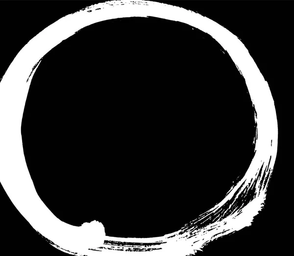 Černá Tahu Podobě Kruhu Výkres Vytvořený Inkoustu Skici Ručně Vyráběné — Stockový vektor