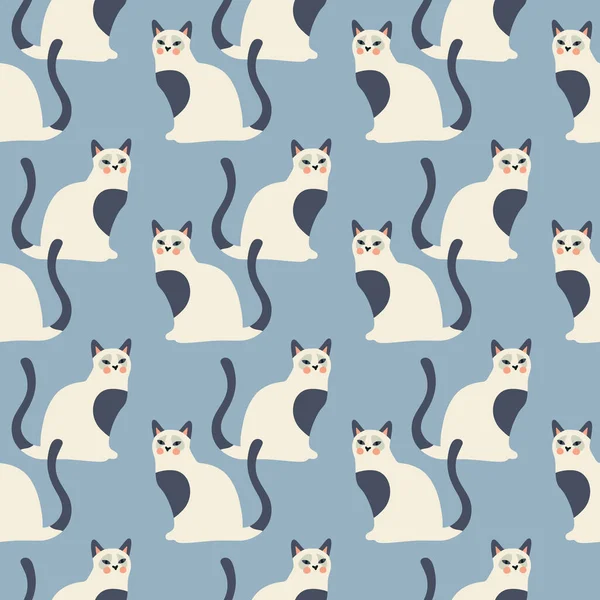 Naadloze Patroon Met Schattige Kittens Creatieve Kinderachtig Textuur Vectorillustratie — Stockvector