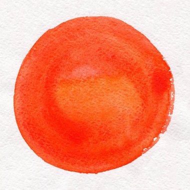 Yuvarlak suluboya çerçeve, beyaz arkaplanda izole edilmiş daire şekli. El yapımı teknik..