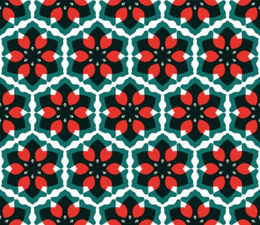 Soyut vektör kusursuz çiçek deseni. Geometrik basit tasarım