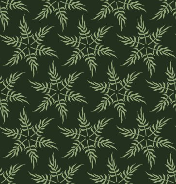 Tropikal palmiye yapraklarıyla kusursuz bir desen. Grafiksel biçimlendirilmiş çizim.