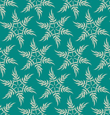 Tropikal palmiye yapraklarıyla kusursuz bir desen. Grafiksel biçimlendirilmiş çizim.