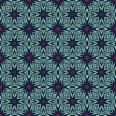 Şekillendirilmiş tropikal yapraklar ve çiçeklerle vektörsüz desen