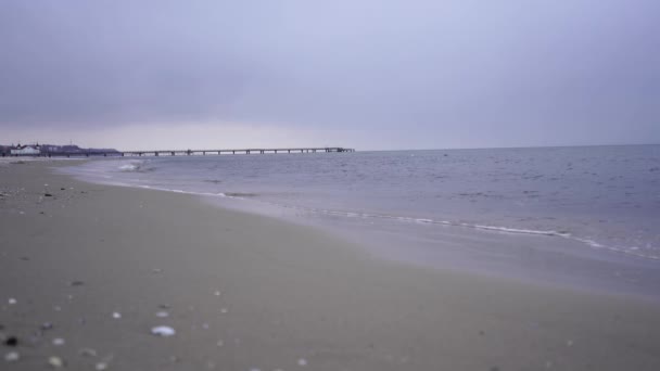 Meeresbrandung Sandstrand Des Kaiserlichen Bades Bansin — Stockvideo