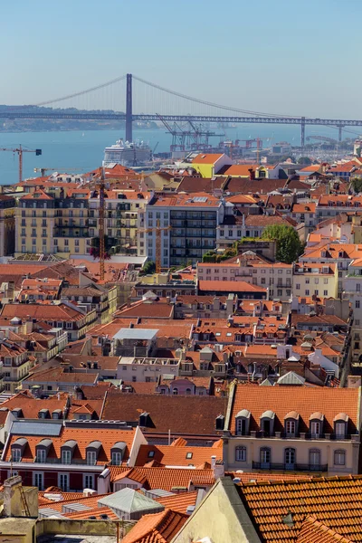 View on travel Lisbon from castle sao jorge — Stock Photo, Image