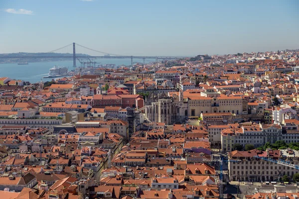 View on travel Lisbon from castle sao jorge — Stock Photo, Image