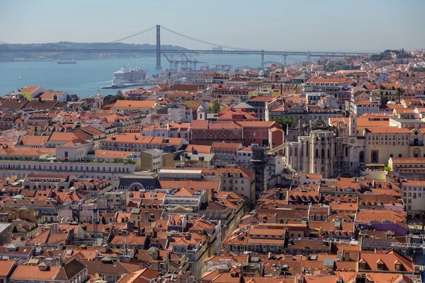 View on travel Lisbon from castle sao jorge — Stock Photo, Image