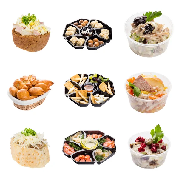 Set of a different snacks for catering service — Stock Photo, Image