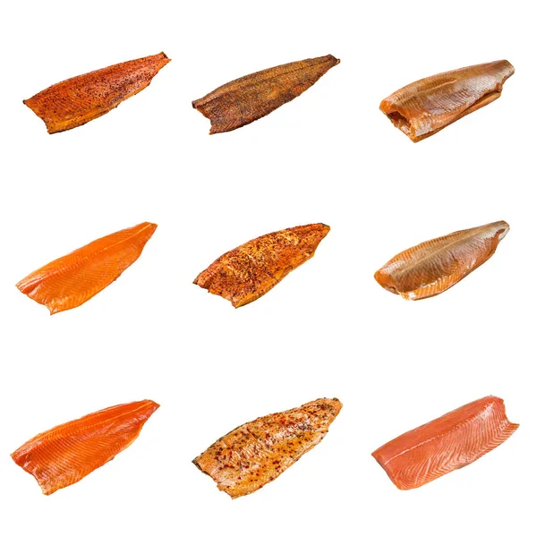 Set of a different fillet salmon fish — Stock Photo, Image