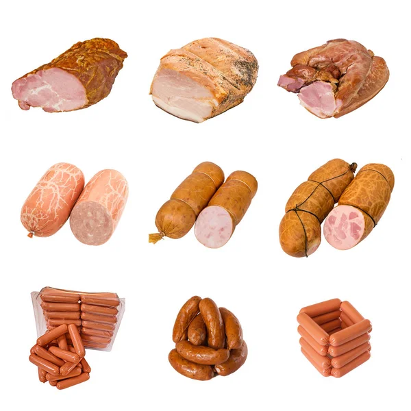 Uppsättning av en olika köttprodukter — Stockfoto