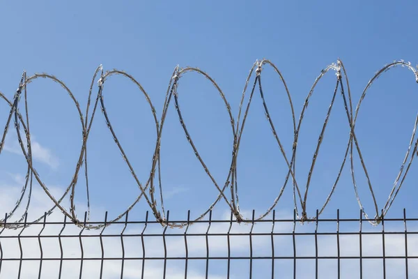 Barbed wire on sky background — Stock Photo, Image