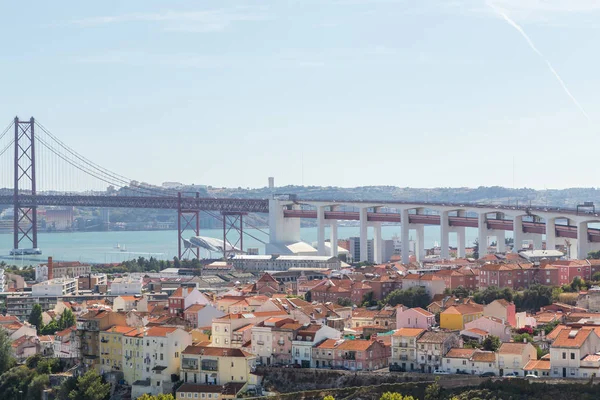View on travel city Lisbon from top place — Stock Photo, Image