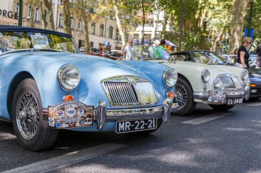 Lisbon, Portekiz - 24 Eylül 2017: Reto otomobil sokak o