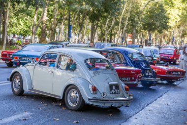 Lisbon, Portekiz - 24 Eylül 2017: Reto otomobil sokak o