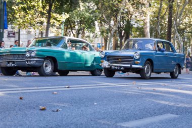 Lisbon, Portekiz - 24 Eylül 2017: Reto otomobil sokak o