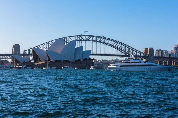 Vista de Sydney Opera House And Harbour Bridge Australia — Foto de Stock