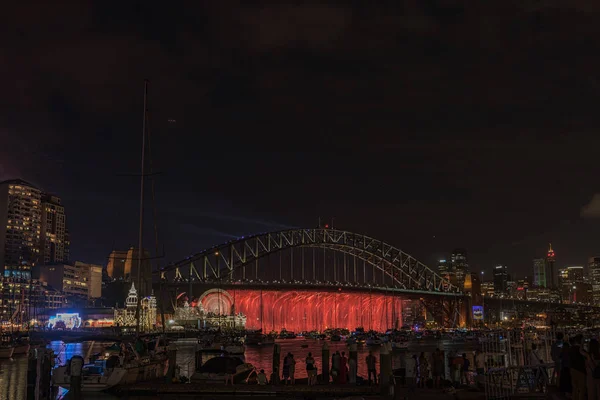 Sydney Harbour Bridge Sydney Australia por la noche . — Foto de Stock