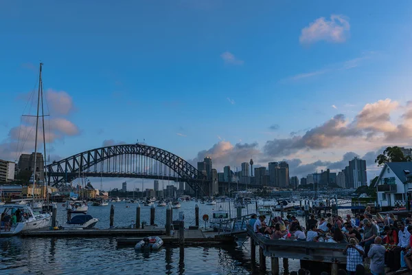 Sydney Harbour Bridge Sydney Australia al atardecer . — Foto de Stock