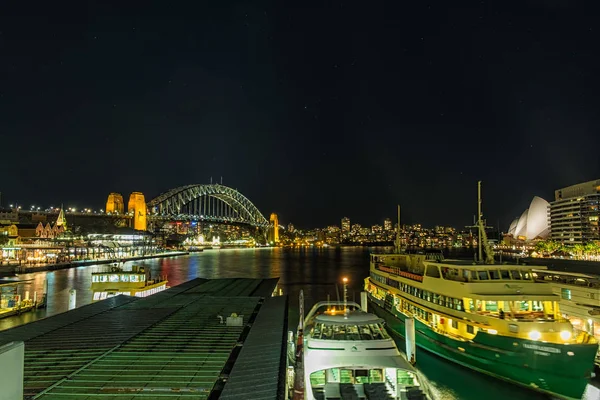 Circular Quay Sydney Australia por la noche — Foto de Stock