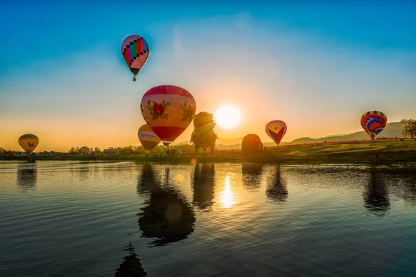 Singha Park International Balloon Festival 2018 Chiang Rai Thailand Feb — Stockfoto