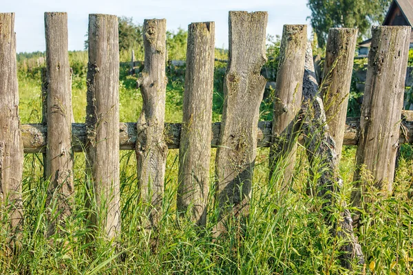 Cerca vieja cerca de madera primer plano — Foto de Stock