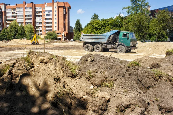 Máquinas de construção no local — Fotografia de Stock