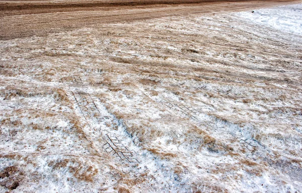 Droga pokryta lodem — Zdjęcie stockowe
