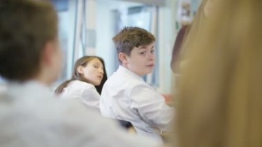 students asking questions