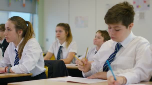 Estudiantes escuchando al profesor — Vídeos de Stock