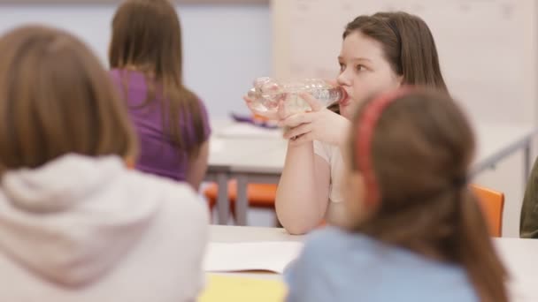 教室でのレッスンで、学校の子供たち — ストック動画