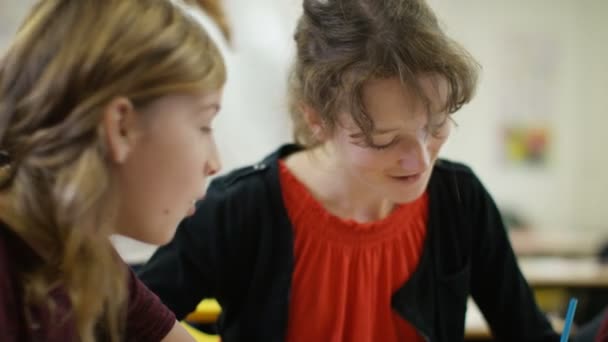 Students working at their desks — Stock Video