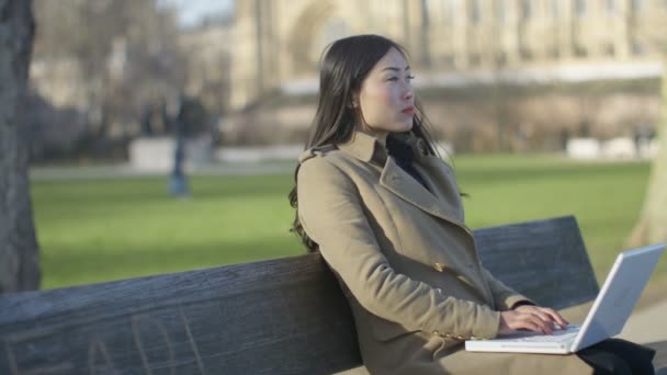 Zakenvrouw met laptop — Stockvideo