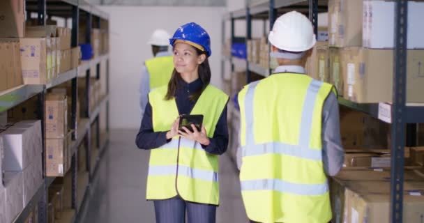 Worker checking stock — Stock Video