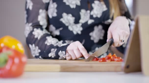 Casal feminino preparando uma refeição — Vídeo de Stock