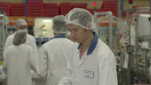 Workers on a production line — Stock Video
