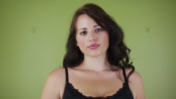 Portrait of plus size woman — Stok Video