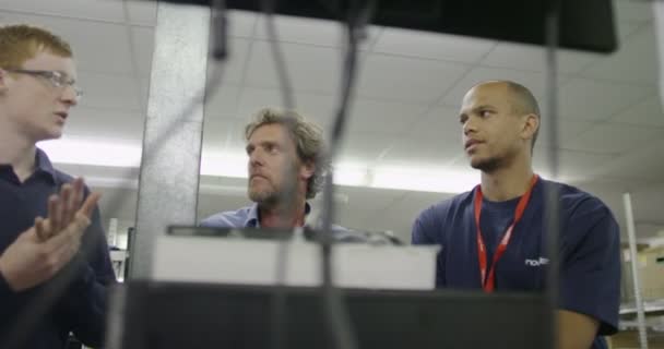 Workers working on computer testing — Stock Video